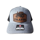 Personalized Tractor Farm Hat | Richardson 112 Youth or Adult Trucker Cap with Custom Leather Name Patch, Kids Birthday Gift for Him