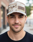 Personalized Leather Patch Snapback Hat, Camo Trucker Cap for Brother