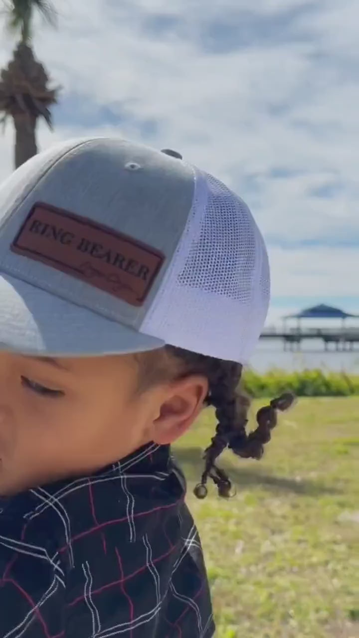 Personalized Rodeo Hat | Custom Leather Name Patch Youth or Adult Trucker Cap | Kids Gift for Him or Her, Cowgirl, Bucking Horse, Birthday