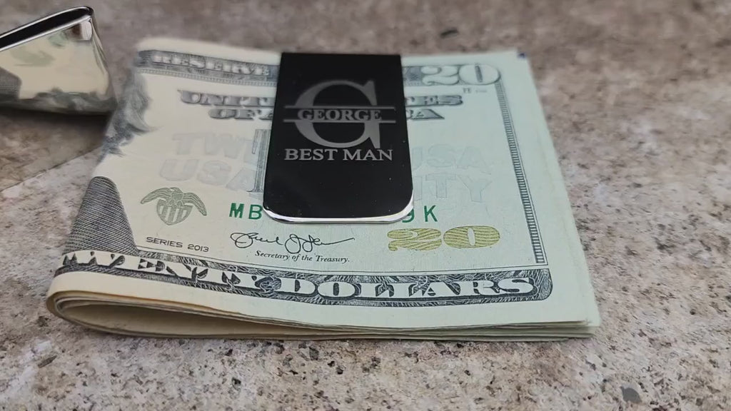 Personalized Money Clips Perfect Groomsmen Proposal Gift Engraved Best Man Silver or Gunmetal Money Clip Wallet Gifts for Him