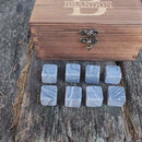 Personalized Square Whiskey Stones Wood Box Gift Set Whiskey Gift Bourbon Stones Father's Day Gift for Dad Groomsmen Perfect Gift for Him