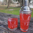 Custom Engraved Cocktail Shaker Set, Whiskey Glass Set, Personalized Whiskey Shaker Bar glasses Father's Day Christmas Gift for Dad Him