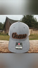 Custom Name Ring Bearer Gift | Personalized Richardson Hat | Custom Engraved Leather Patch | Wedding Proposal Gift for Boy Youth or Adult