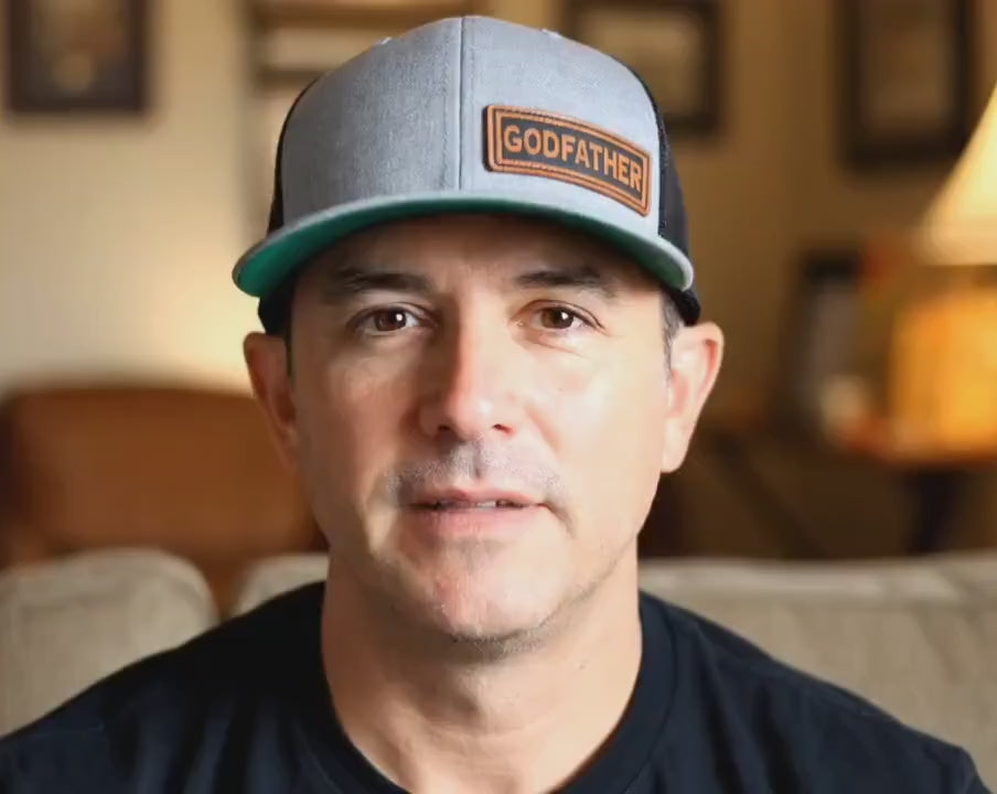 Godfather Leather Patch Hat – Personalized Father’s Day Birthday Gift Trucker Cap