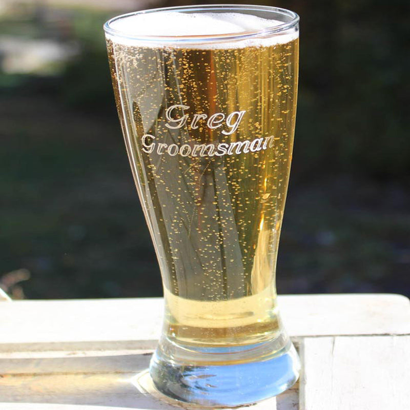12 oz. Personalized Pilsner Glass Beer Mug - cheapgroomsmengifts