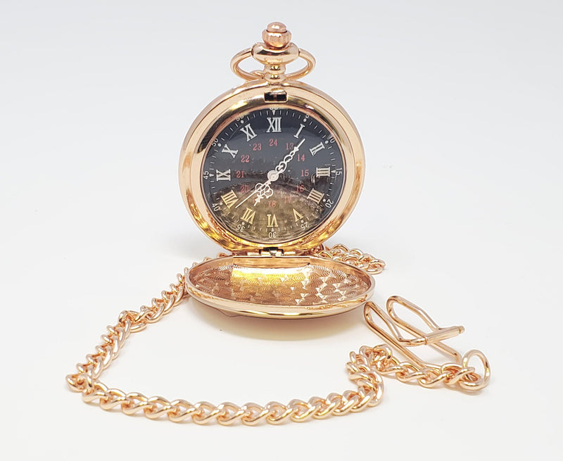 Personalized Rose Gold Pocket Watch - cheapgroomsmengifts