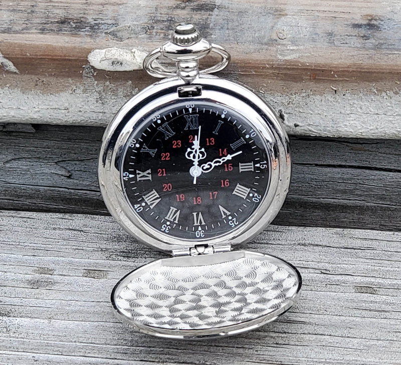 Personalized Silver Pocket Watch - cheapgroomsmengifts