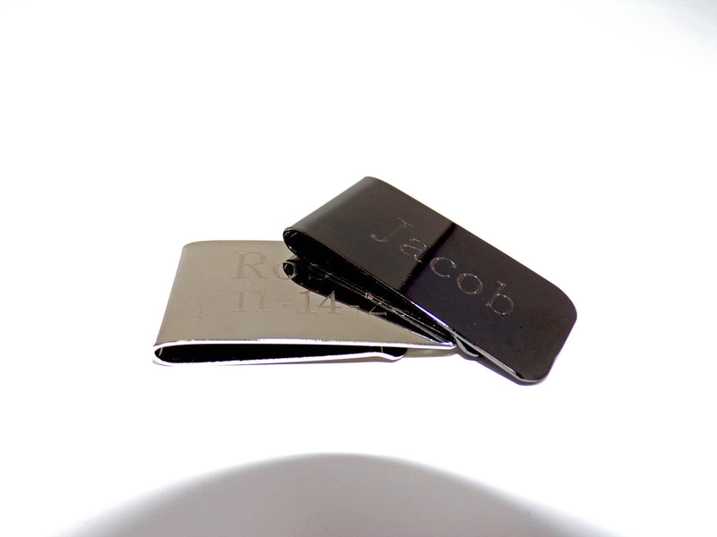 Personalized Gun Metal or Silver Money Clip - cheapgroomsmengifts