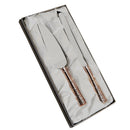 Custom Rose Gold Handle Knife & Server Set - cheapgroomsmengifts