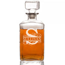 Personalized Whiskey Split Monogram Decanter & Rocks Glasses Engraved Anniversary Gift Housewarming Man Cave Retirement Father&