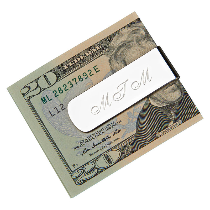 Engraved Elongated Money Clip Gift for Him - cheapgroomsmengifts