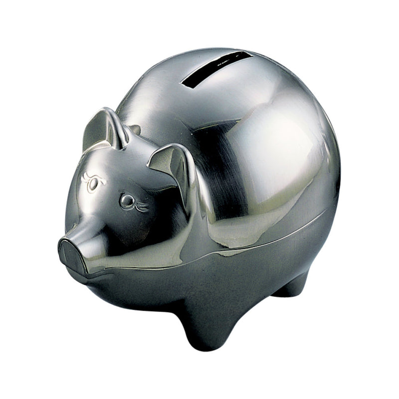 Personalized Pewter Large Piggy Bank Engraved Gift - cheapgroomsmengifts