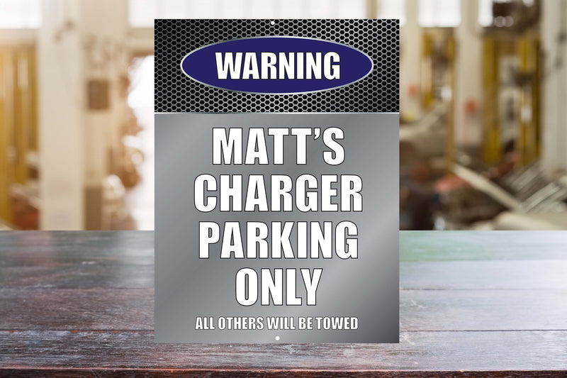 Personalized Metal Charger Parking Man Cave Wall Sign perfect gift for and Man Groomsmen gift Father Day Birthday Gift Custom Garage Signs