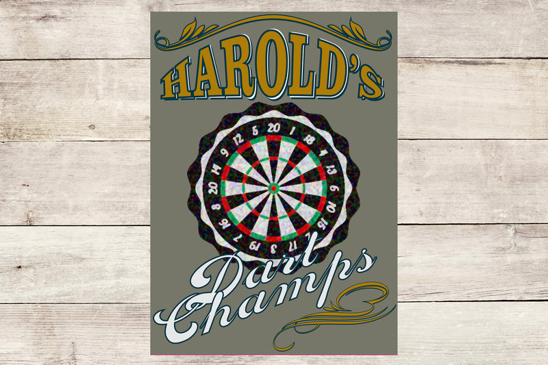 Personalized Metal Dart Champs Man Cave Wall Sign perfect gift for and Man Groomsmen gift Father Day Birthday Gift Custom Garage Signs