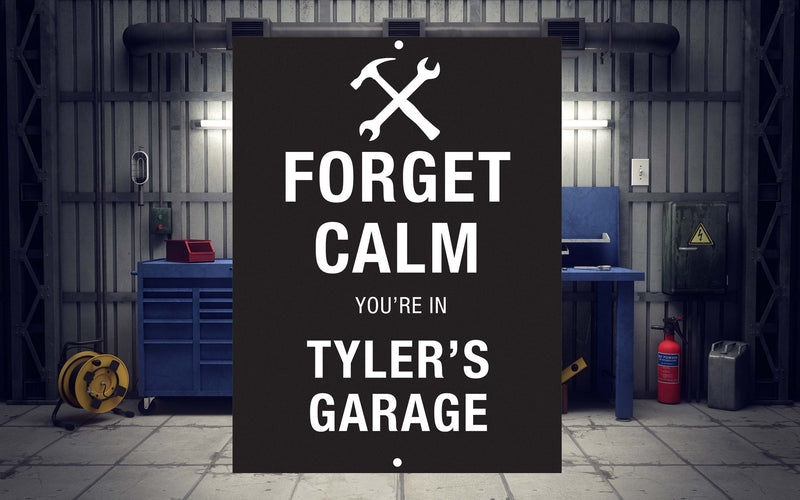 Personalized Metal Forget Calm 2 Man Cave Wall Sign perfect gift for and Man Groomsmen gift Father Day Birthday Gift Custom Garage Signs