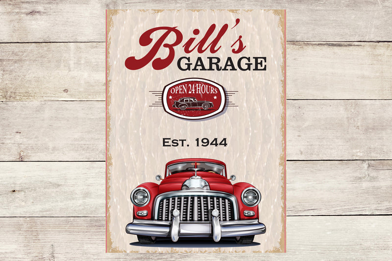 Personalized Metal Garage Car Man Cave Wall Sign perfect gift for and Man Groomsmen gift Father Day Birthday Gift Custom Garage Signs