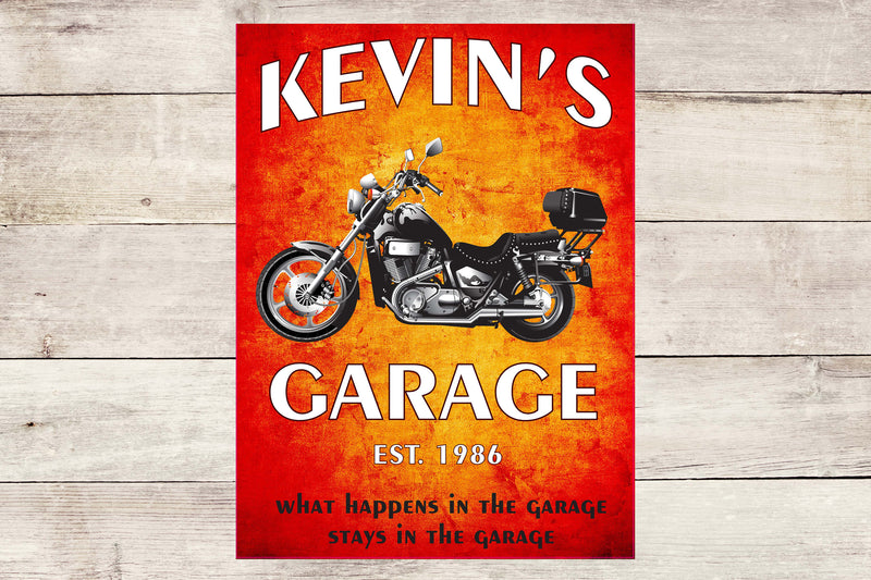 Personalized Metal Garage Bike Man Cave Wall Sign perfect gift for and Man Groomsmen gift Father Day Birthday Gift Custom Garage Signs