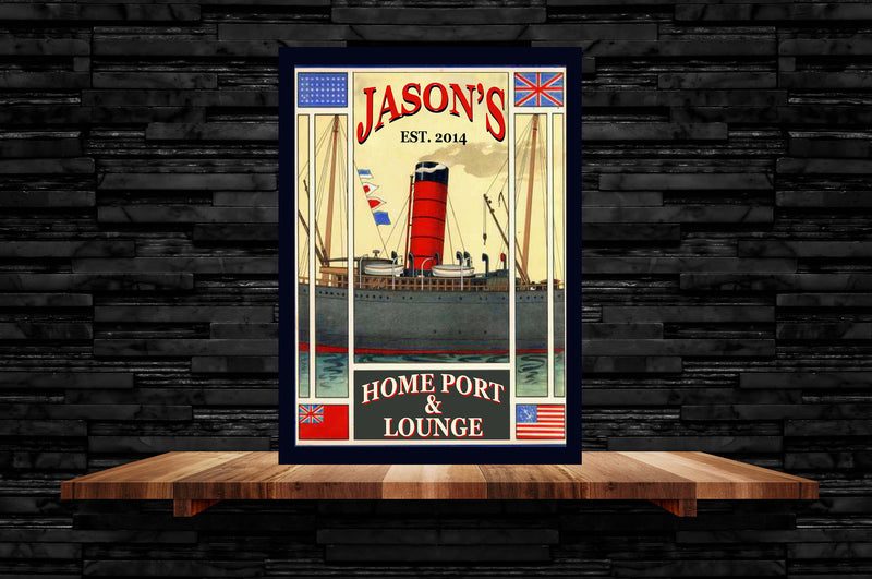 Personalized Metal Home Port Man Cave Wall Sign perfect gift for and Man Groomsmen gift Father Day Birthday Gift Custom Garage Signs