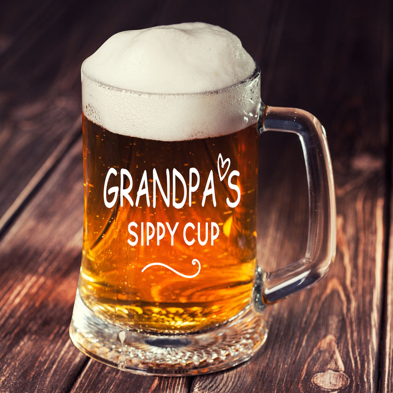 Funny Beer Mug Grandpa's Sippy Cup Father's Day Gift New Grandpa Soon to Be Papa's 25oz Beer Mug