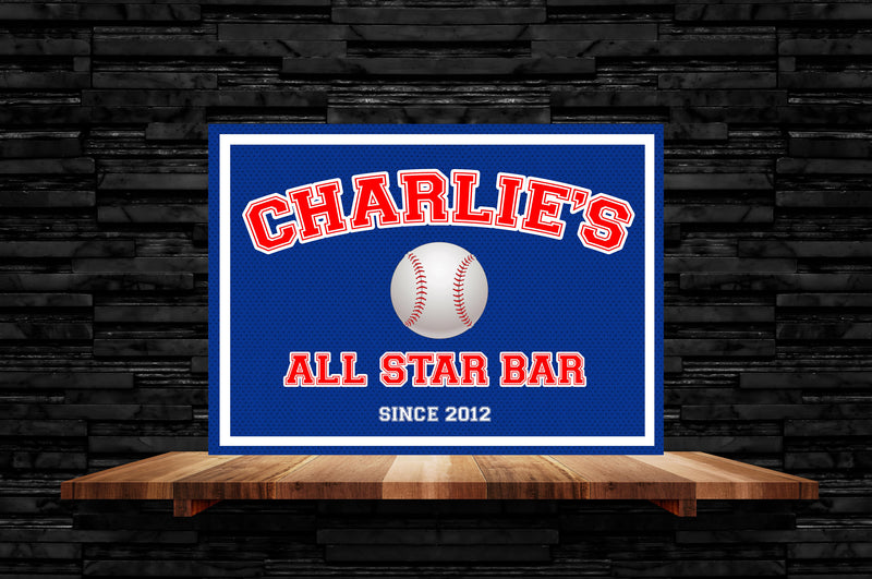 Personalized Metal All Star Bar Man Cave Wall Sign perfect gift for and Man Groomsmen gift Him Father Day Birthday Gift Custom Garage Signs