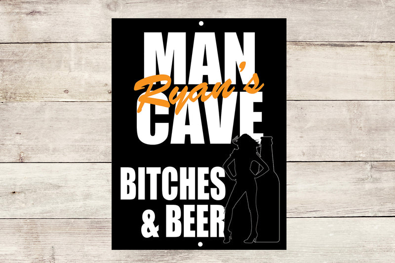 Personalized Metal Bitches & Beer Man Cave Wall Sign perfect gift for and Man Groomsmen gift Father Day Birthday Gift Custom Garage Signs