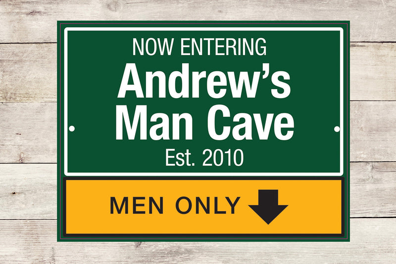 Personalized Metal Exit Sign Man Cave Wall Sign perfect gift for and Man Groomsmen gift Father Day Birthday Gift Custom Garage Signs