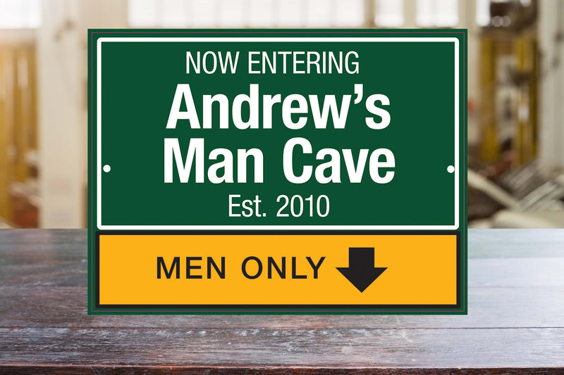 Personalized Metal Exit Sign Man Cave Wall Sign perfect gift for and Man Groomsmen gift Father Day Birthday Gift Custom Garage Signs