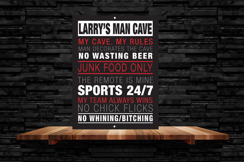 Personalized Metal Cave Rules 2 Man Cave Wall Sign perfect gift for and Man Groomsmen gift Father Day Birthday Gift Custom Garage Signs