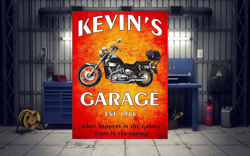 Personalized Metal Garage Bike Man Cave Wall Sign perfect gift for and Man Groomsmen gift Father Day Birthday Gift Custom Garage Signs