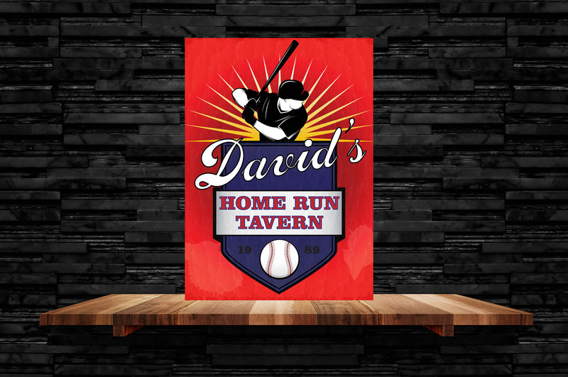 Personalized Metal Home Run Man Cave Wall Sign perfect gift for and Man Groomsmen gift Father Day Birthday Gift Custom Garage Signs