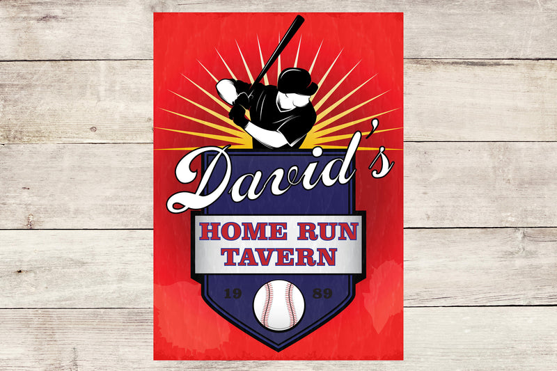 Personalized Metal Home Run Man Cave Wall Sign perfect gift for and Man Groomsmen gift Father Day Birthday Gift Custom Garage Signs