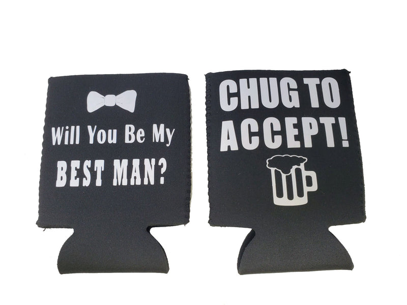 2 Sided Best Man Can Cooler Will you be my Best Man?