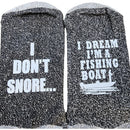 Funny Gift Socks I Don't Snore I Dream I'm a Fishing Boat Gift for Dad gag gift Fishing Gifts Fathers Day Gift Fly Fishing Gift for Grandpa