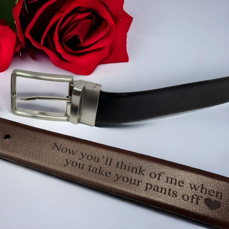 Personalized Leather Belt Valentines Day Gift for Him Custom Gift Real Leather Belt Husband 3rd Anniversary Boyfriend Unique Birthday Gift