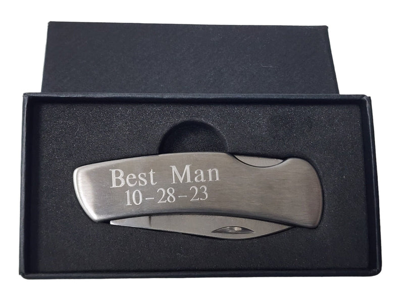 Engraved Pocket Knife for Groomsmen Best Man Father of the Bride Wedding Proposal Gift Box Personalized Custom Knives Set of Groomsmen Gift