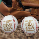 Personalized Suit Up Baseball Ring Bearer Gift Groomsmen Proposal Gift Best Man Custom Engraved Baseballs Wedding Ring Security Gift for Him