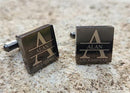 Personalized Gun Metal or Silver Square Cufflinks with Gift Box Perfect Groomsmen Prospal Engraved Best Man Cufflinks Set