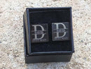Personalized Gun Metal or Silver Square Cufflinks with Gift Box Perfect Groomsmen Prospal Engraved Best Man Cufflinks Set