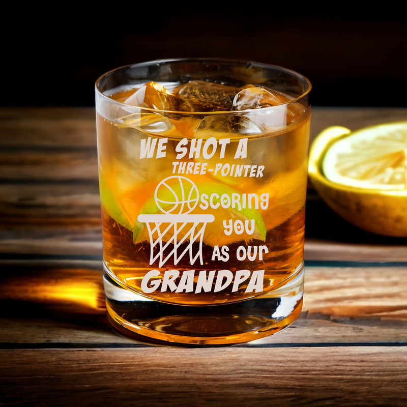 Custom Father's Day Basketball Whiskey Glass or Beer Mug Personalized Basketball Gift for Dad or Grandpa First Fathers Day Gift
