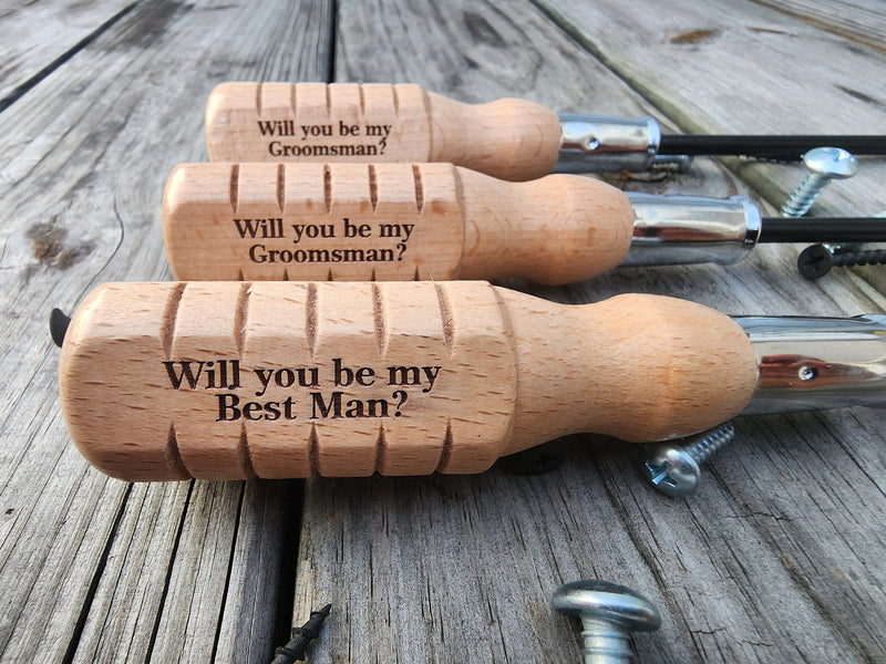 Custom Funny Groomsmen Proposal Screwdriver Perfect Personalized Gift for Best Man, Groomsman Wedding Gift for Him