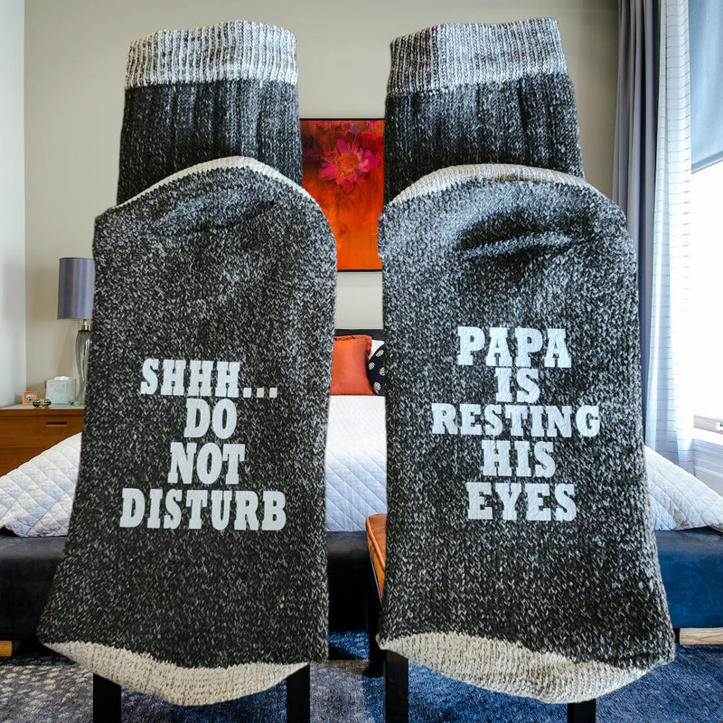 Funny Gift Daddy Is Resting His Eyes Do Not Disturb Socks Gift for Dad Christmas Stocking Stuffer Gift For Him Funny Birthday Gag Gift