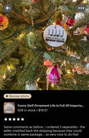 Funny Golf Ornament Life Is Full Of Important Choices Dad Grandpa Golf Clubs Christmas Ornament Gift Golf Decor Gifts for Dad Men Golfer