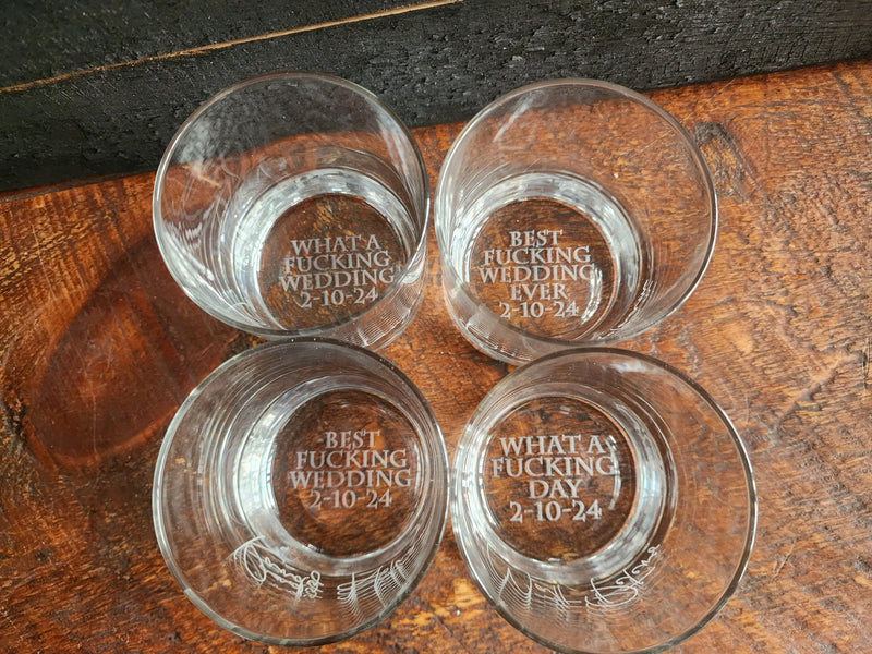 Funny Personalized Groomsmen Gift Whiskey Glass Side and Bottom engraving Groomsmen Proposal Gifts Best Man Whiskey glasses Bachelor Gifts