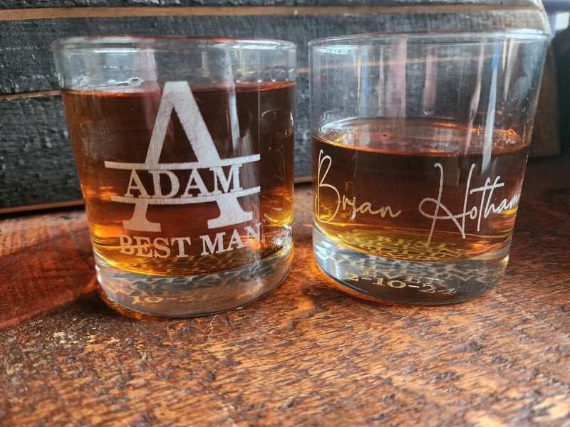 Funny Personalized Groomsmen Gift Whiskey Glass Side and Bottom engraving Groomsmen Proposal Gifts Best Man Whiskey glasses Bachelor Gifts