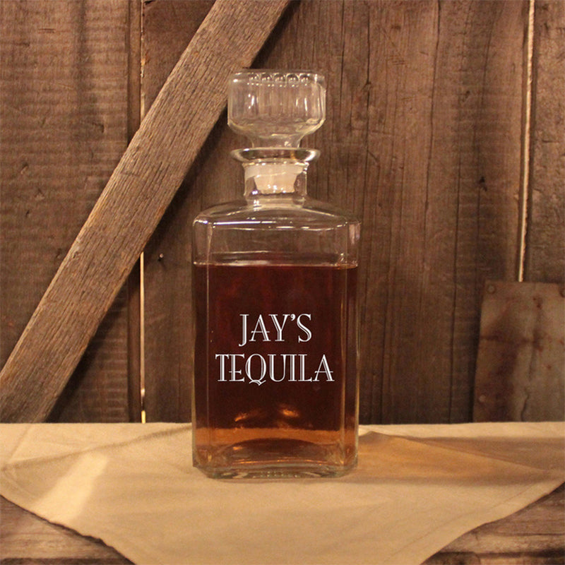 Personalized 34 oz. Old Fashioned Glass Liquor Decanter - cheapgroomsmengifts
