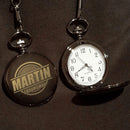 Personalized Black Metal Pocket Watch Custom Best Man Design - cheapgroomsmengifts
