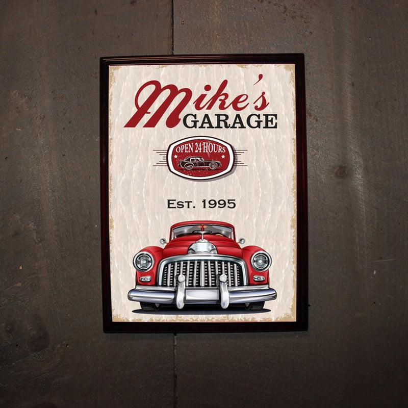 Personalized Car Garage Wood Bar Pub Sign - cheapgroomsmengifts