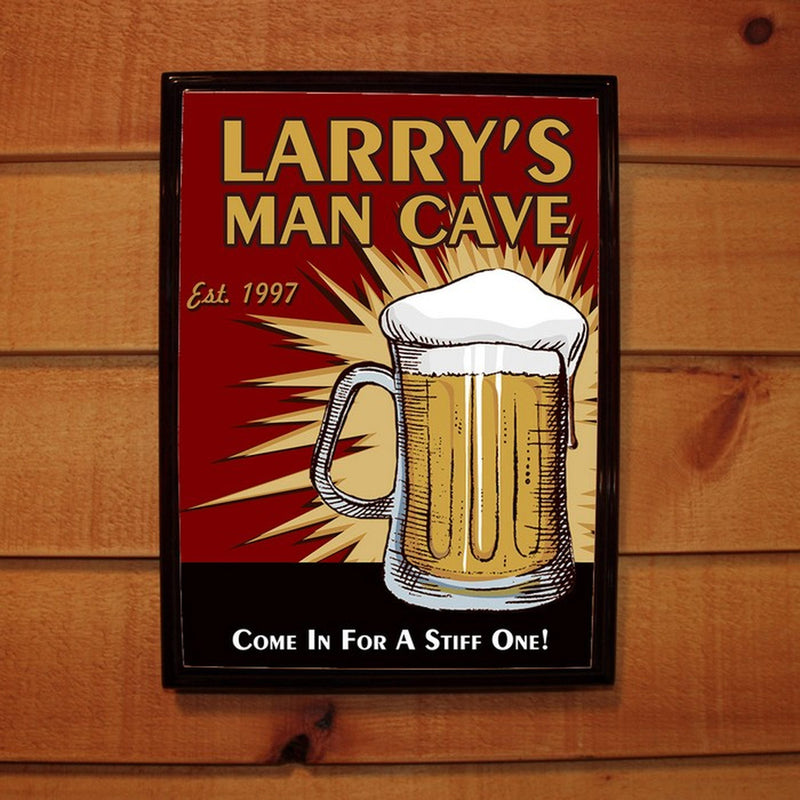 Personalized Man Cave Beer Wood Bar Pub Sign - cheapgroomsmengifts
