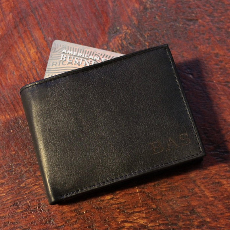 Personalized Men's Genuine Leather Bifold Wallet - cheapgroomsmengifts