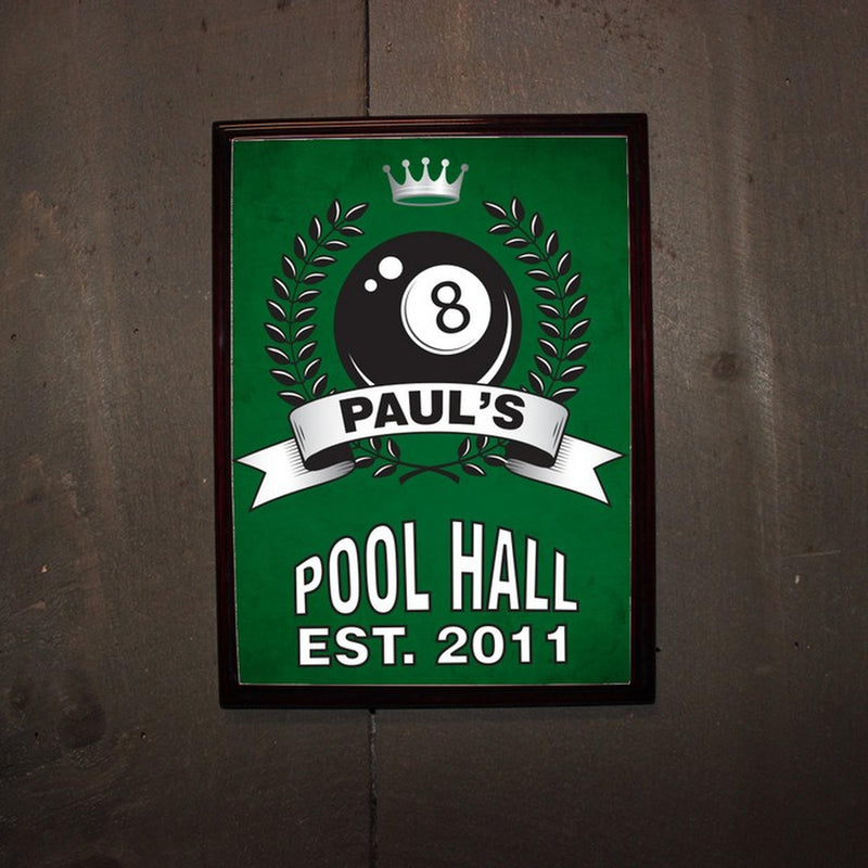Personalized Pool Hall Wood Bar Pub Sign - cheapgroomsmengifts
